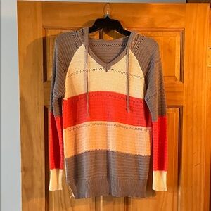 Striped V-Neck Women's Sweater